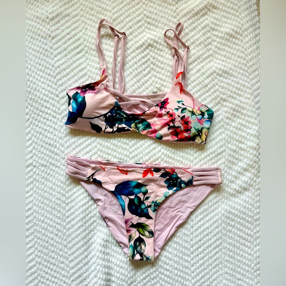 TiniBikini floral pink swimwear bikini set size small